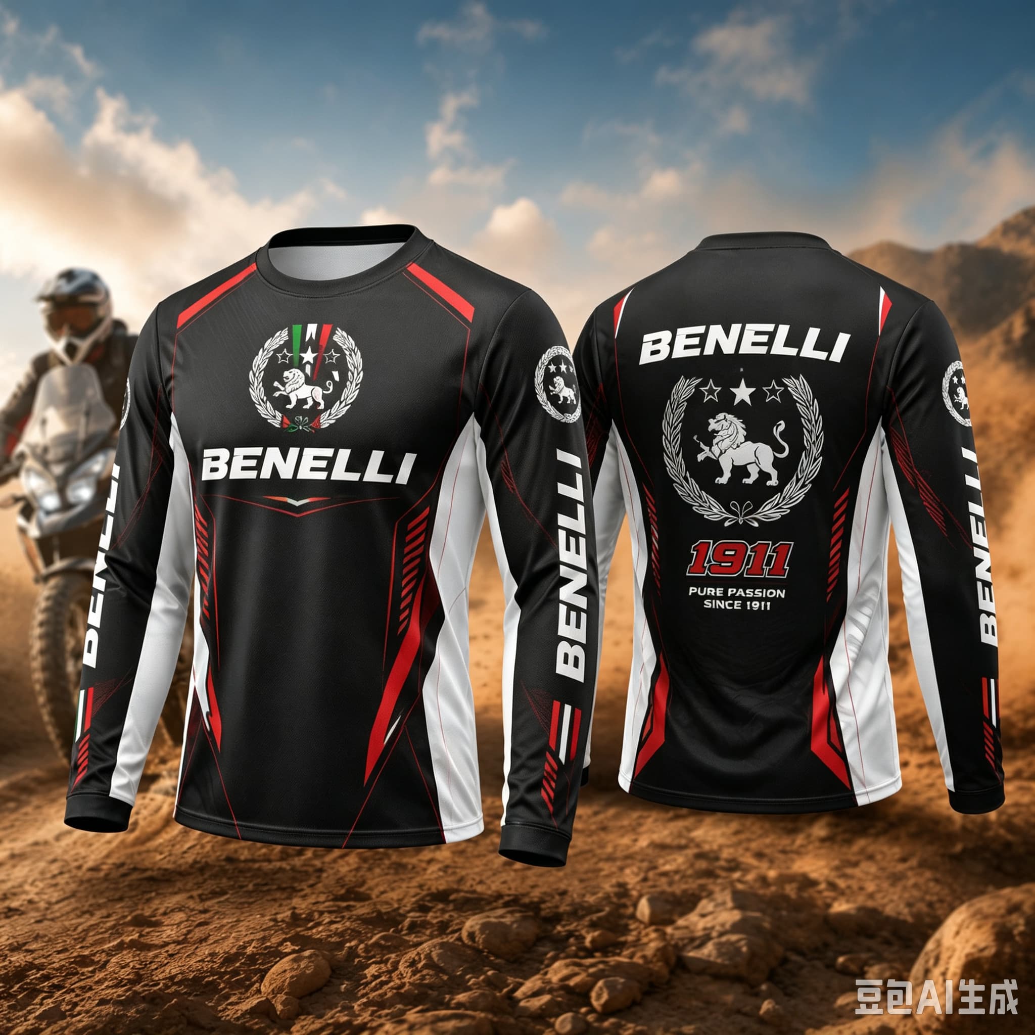 Outdoor Adventures Clothing - Yeni 2027 Benelli Rider Tişört Uzun