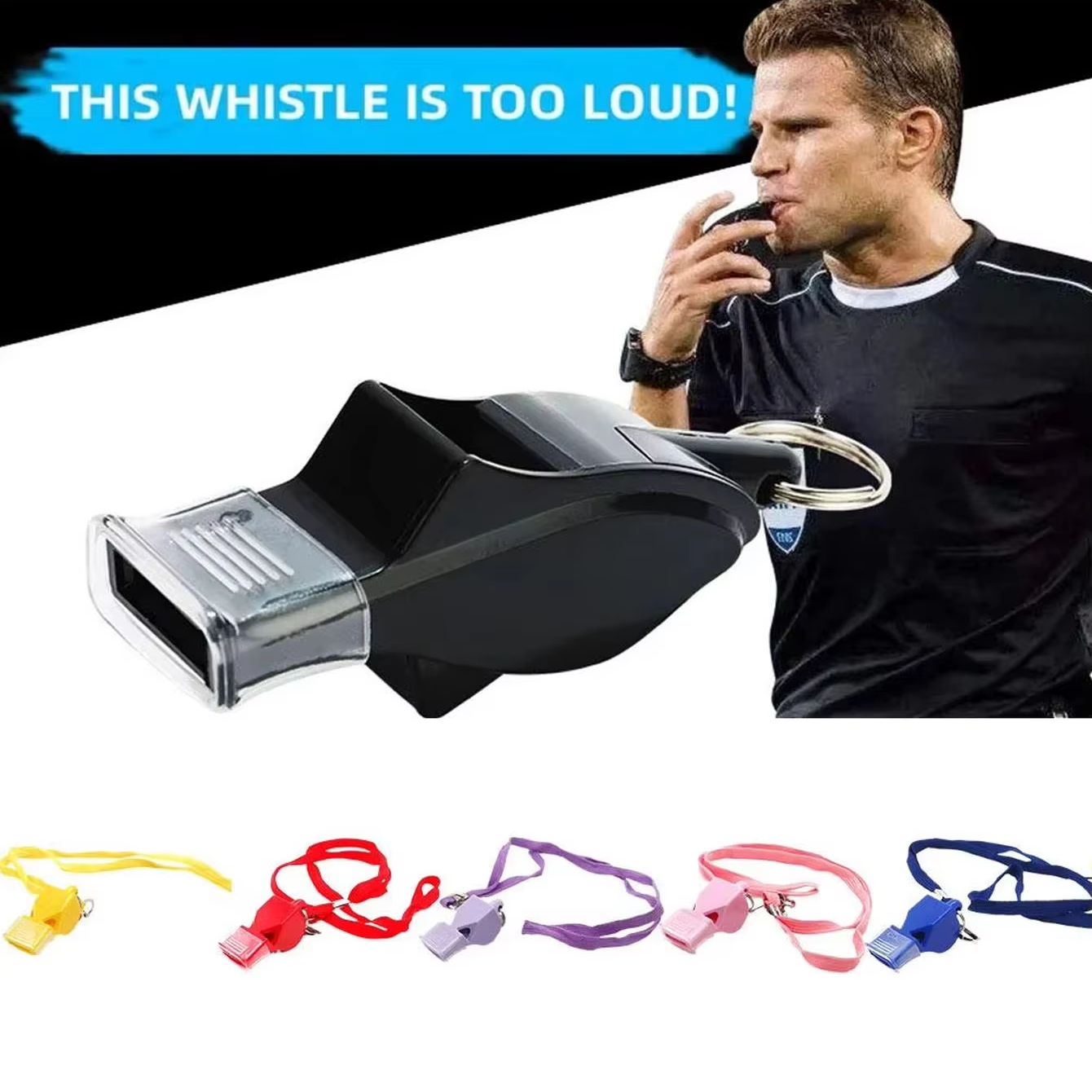 Emergency Whistle Pea - Kordonlu profesyonel spor düdüğü, çok yüksek