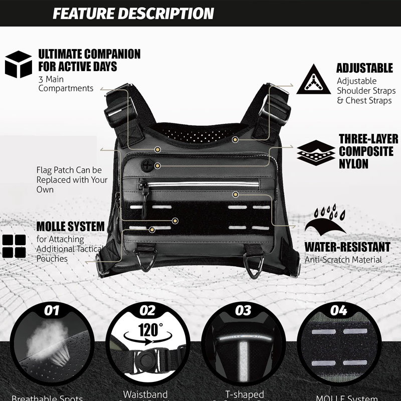 Açık göğüs çantası erkekler iç - Outdoor Adventure Vest incelemesi ve fiyatı